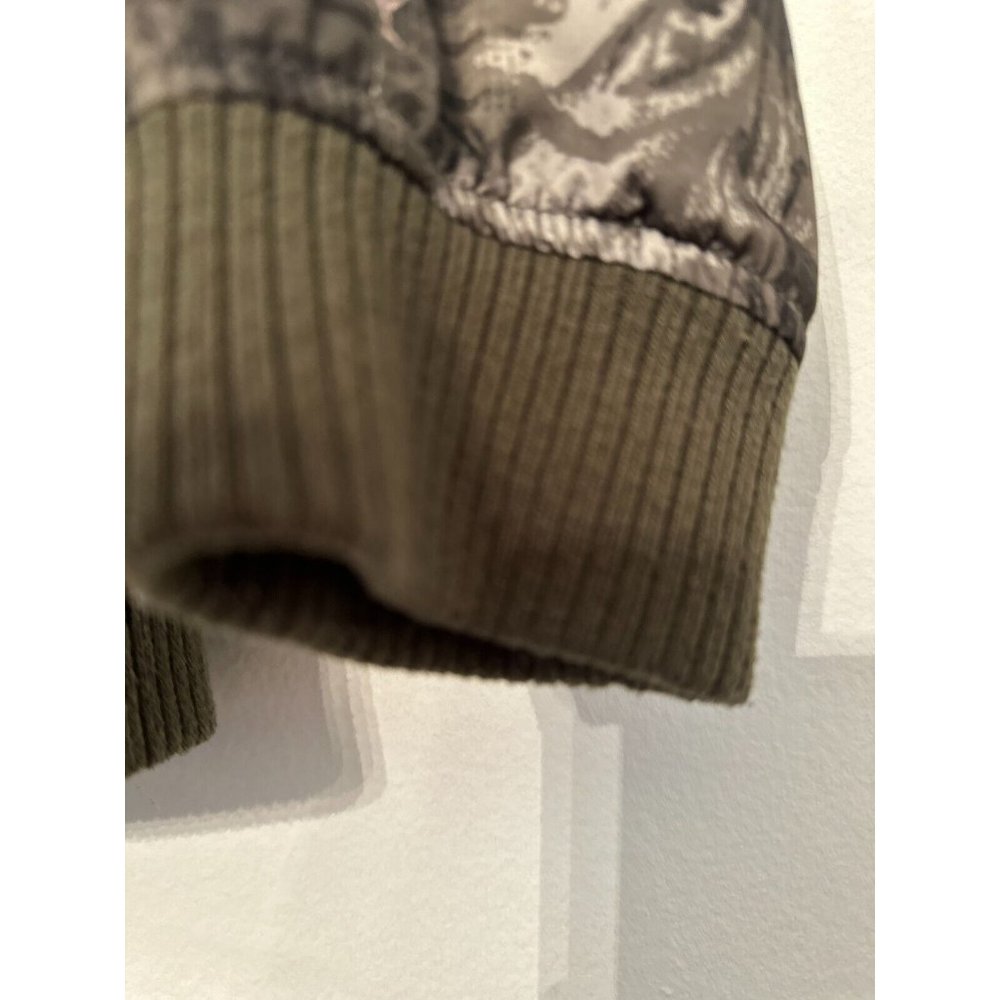 MEMBER'S‎ ONLY Jacket Satin Camo Pink Army Green Racer Bomber Boyfriend Size 10 - Picture 3 of 13